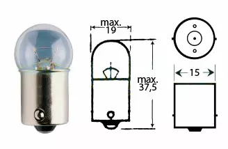 Glödlampa 12v 10w Ba 15s - MC Glödlampor - 12-71615 - 1
