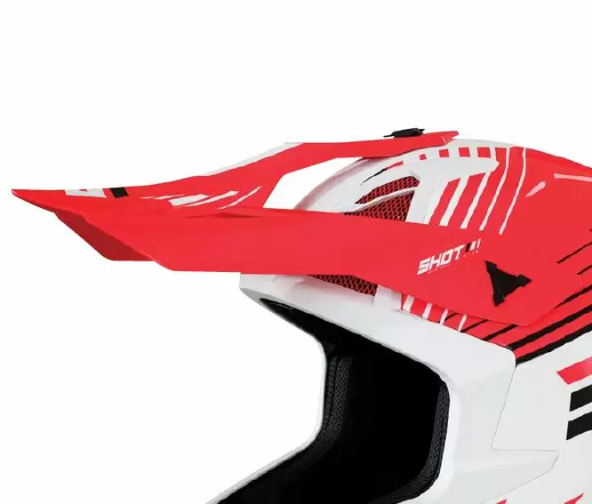 SHOT Skärm Lite Fury Vit/Röd Glossy - Hjälm reservdelar - 610-9-2202-05 - 1
