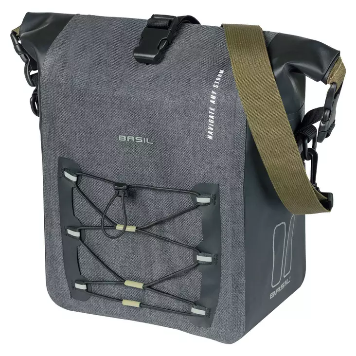 Sidoväska BASIL Navigator Storm MIK Studs, storlek M, 12–15?l, svart, vattentät - Väskor - 18265 - 1