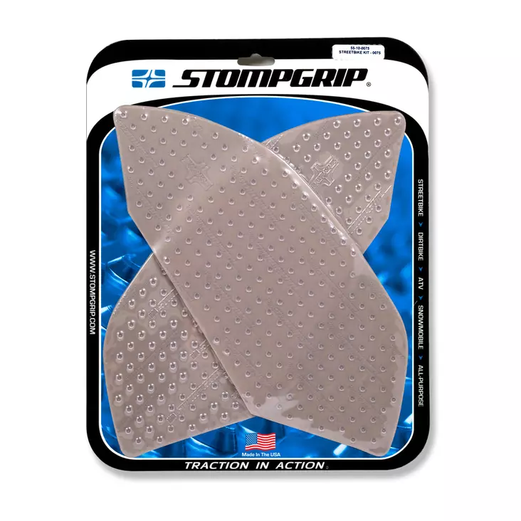Stompgrip Street Bike Tank Grips - Volcano - 0075 : Clear - MC Tankskydd - 296-5510-0075 - 1