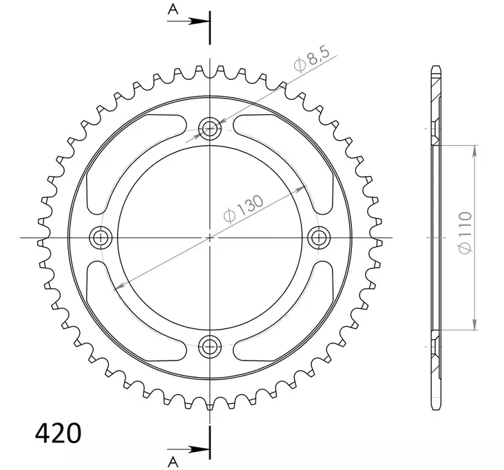 Supersprox Steel Rear sprocket HO CR85/CRF150R 55 - MC Bakdrev - 27-2-209-55 - 1