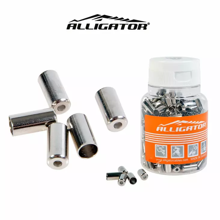 Ändhylsa ALLIGATOR, metall 5,1mm, 200st/förp - Övriga delar till vajrar - 62595 - 1
