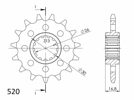 Supersprox / JT Front sprocket 1269.16 - MC Framdrev - 27-1-1269-16 - 1