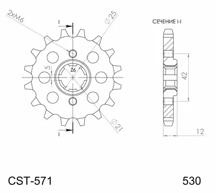 Supersprox / JT Front sprocket 571.16 - MC Framdrev - 27-1-571-16 - 1