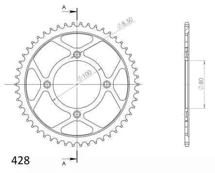 Supersprox / JT Rear sprocket 1204.46 - MC Bakdrev - 27-2-1204-46 - 1