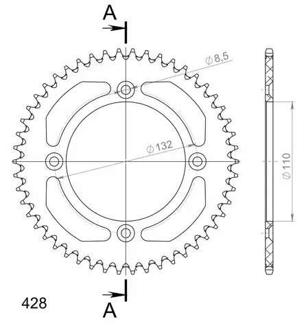 Supersprox Alu Rear sprocket KTM 85SX / Husqv. 85TC Orange 50 - MC Bakdrev - 27-3-898-50-6 - 2