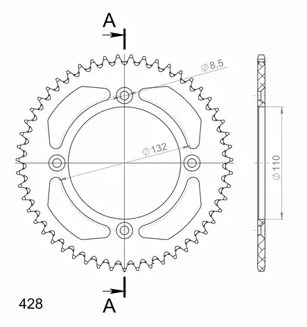 Supersprox Alu Rear sprocket KTM 85SX / Husqv. 85TC Orange 51 - MC Bakdrev - 27-3-898-51-6 - 2