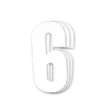 Blackbird siffror vit 3st/sats 13x7cm #6 - Motocross nummerdekaler - 381-5047-10-6 - 1