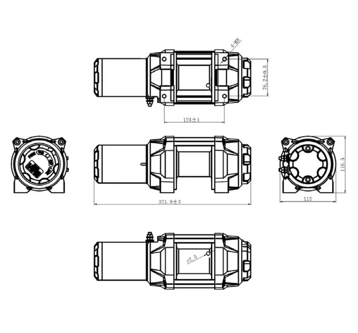 Bronco HDQS Vinsch 3500 syntetisk lina, fjärrkontroll - ATV vinschar - 73-636 - 1