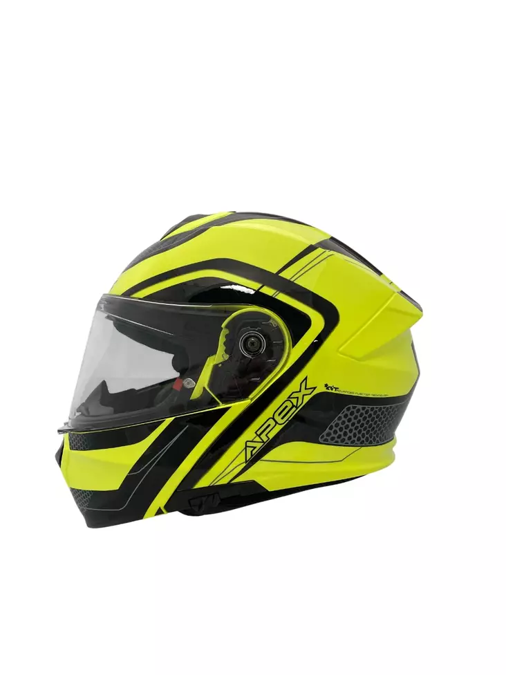 AMOQ Hjälm MI100 Porto svart/gul - MC öppningsbara och öppna hjälmar - 745-25256 - 1