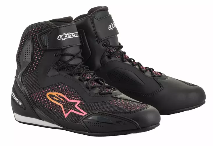 Alpinestars Sko Stella Faster-3 Rideknit, svart/gul/rosa - MC stövlar och skor - D323976 - 1