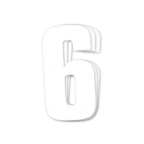 Blackbird siffror vit 3st/sats 16x7,5cm #6 - Motocross nummerdekaler - 381-5048-10-6 - 1