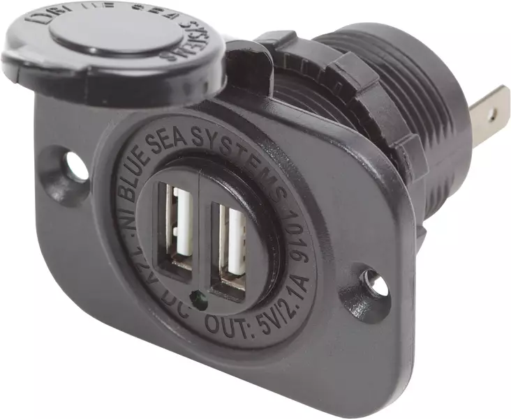 Blue Sea 2,1A Dual USB chargers - Eluttag och stickkontakter - 134-1016 - 1