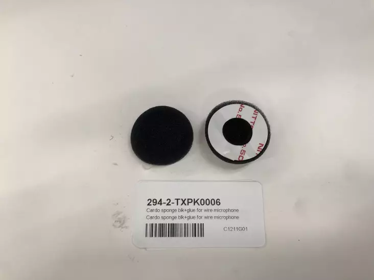 Cardo sponge blk+glue for wire microphone - Intercom tillbehör - 294-2-TXPK0006 - 1