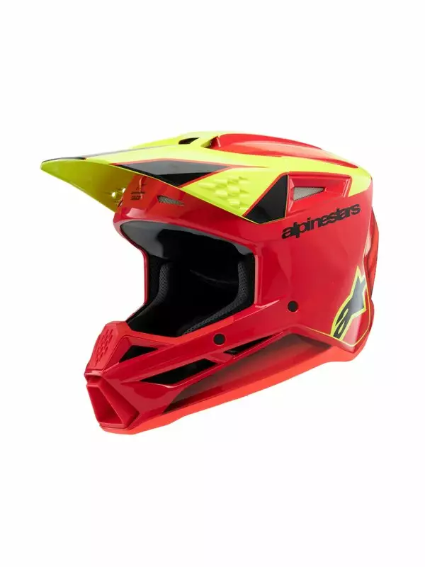 Crosshjälm Alpinestars SM3 Ungdom Fray, röd/gul fluo/svart - Barns crosshjälmar - D495416 - 1