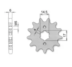 Forte Framdrev, 13 tänder (420), Derbi Senda 00- / Aprilia 06- / Gilera 03- - Framhjul - 27-70376 - 1