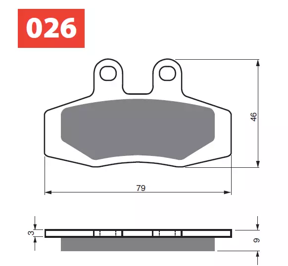 GOLDFREN Bromsbelägg 026 Ceramic Carbon AD - Motocross bromsbelägg - 46-12-026 - 1