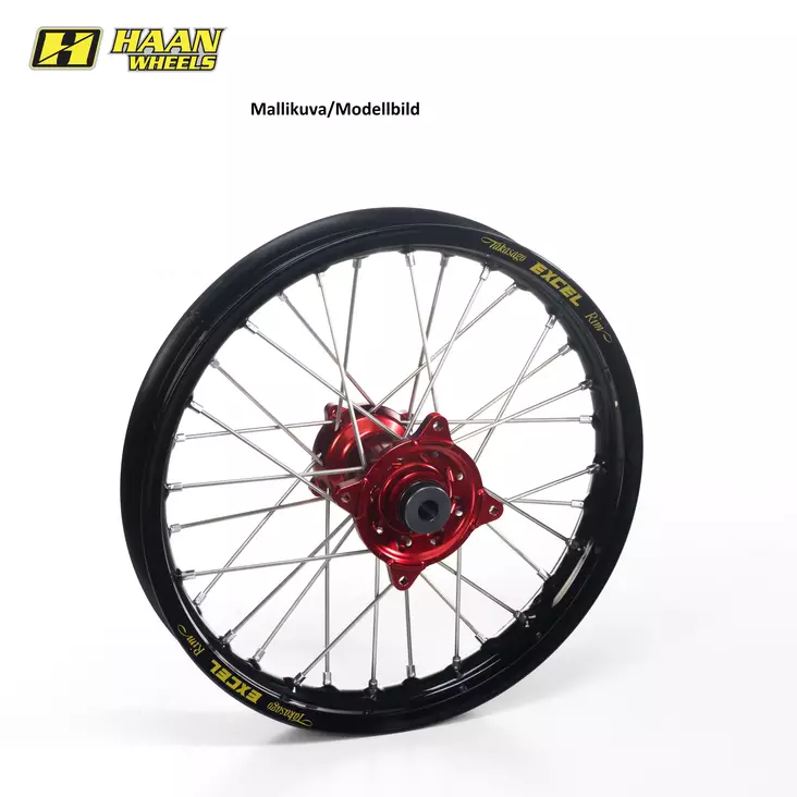 Haan wheel BETA 13- 18-2,15 RED HUB/BLACK RIM - Motocross fälgsats - 540-111601-236 - 1