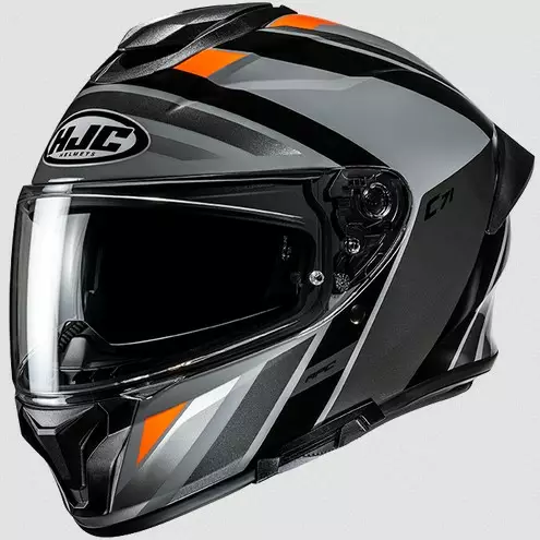 HJC hjälm C71 Faber, grå/orange/svart (MC7) - MC integralhjälmar - 630-26596 - 2