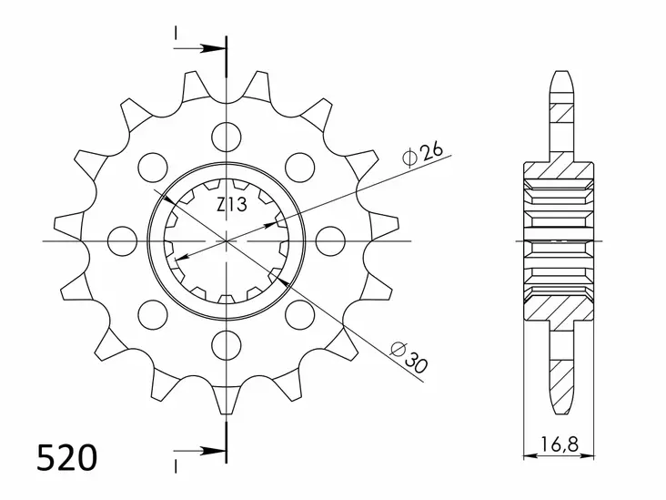 Supersprox / JT Front sprocket 1269.16 - MC Framdrev - 27-1-1269-16 - 1