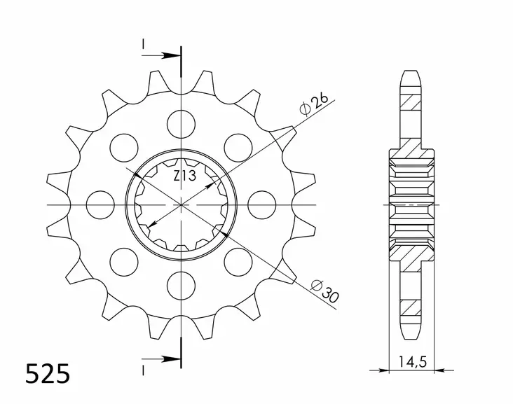 Supersprox / JT Front sprocket 1332.16 - MC Framdrev - 27-1-1332-16 - 1