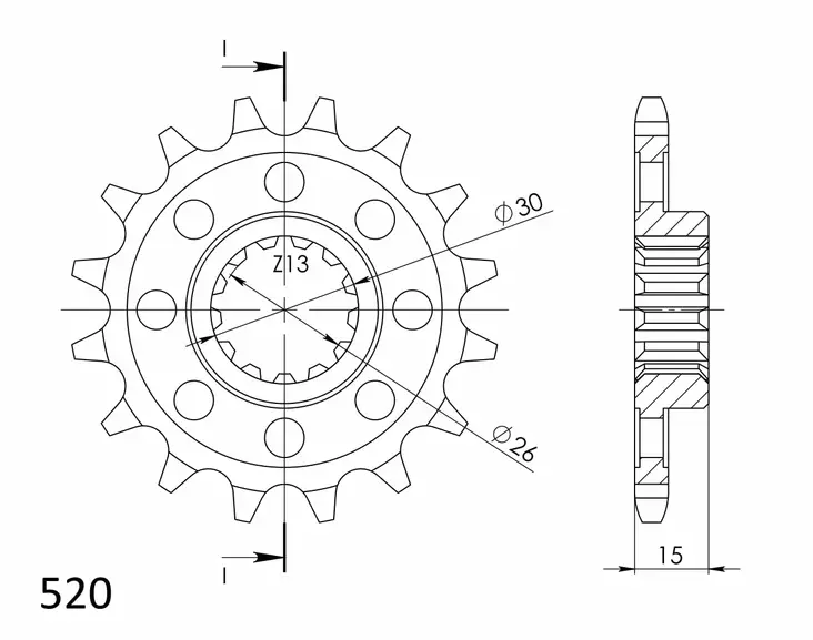 Supersprox / JT Front sprocket 1404.16 - MC Framdrev - 27-1-1404-16 - 1