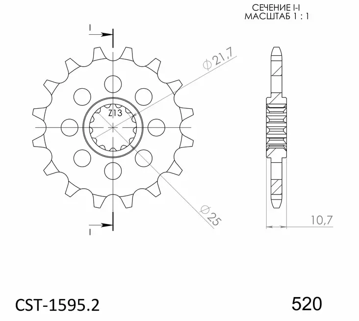 Supersprox / JT Front sprocket 1595,16 - MC Framdrev - 27-1-1595-16 - 1