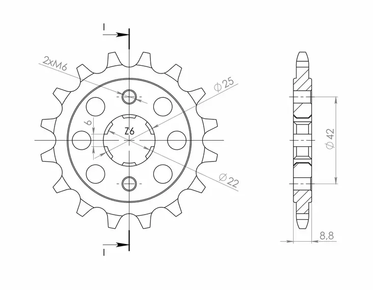 Supersprox / JT Front sprocket 276.16 - MC Framdrev - 27-1-276-16 - 1
