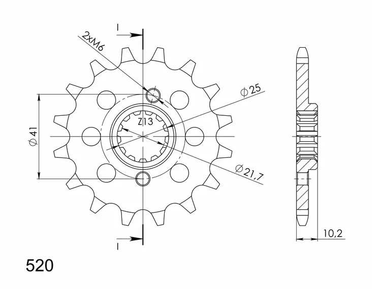 Supersprox / JT Front sprocket 308.16 - MC Framdrev - 27-1-308-16 - 1