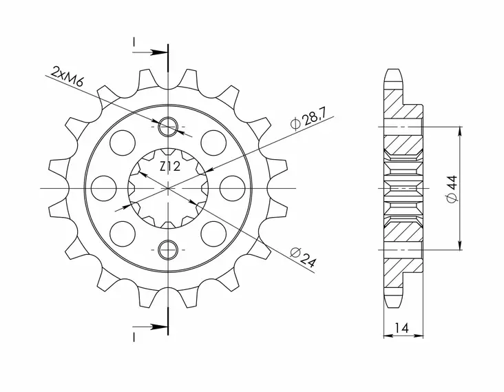 Supersprox / JT Front sprocket 314.16 - MC Framdrev - 27-1-314-16 - 1