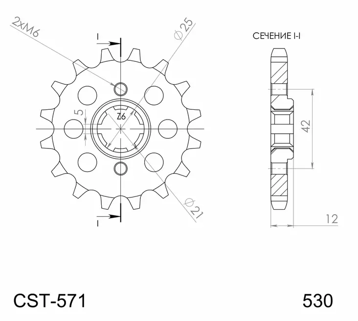 Supersprox / JT Front sprocket 571.16 - MC Framdrev - 27-1-571-16 - 1