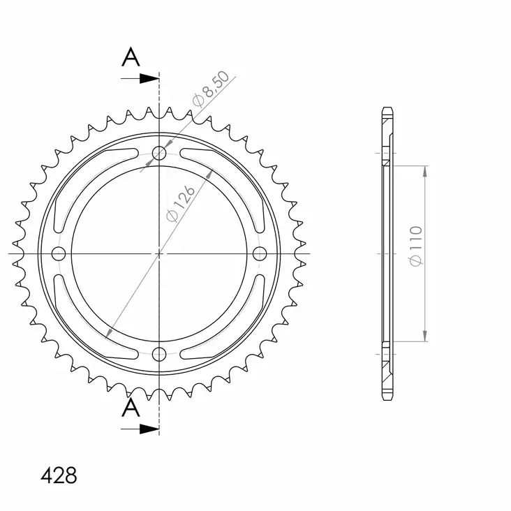 Supersprox / JT Rear sprocket 1466.46 - Motocross bakdrev - 27-2-1466-46 - 1