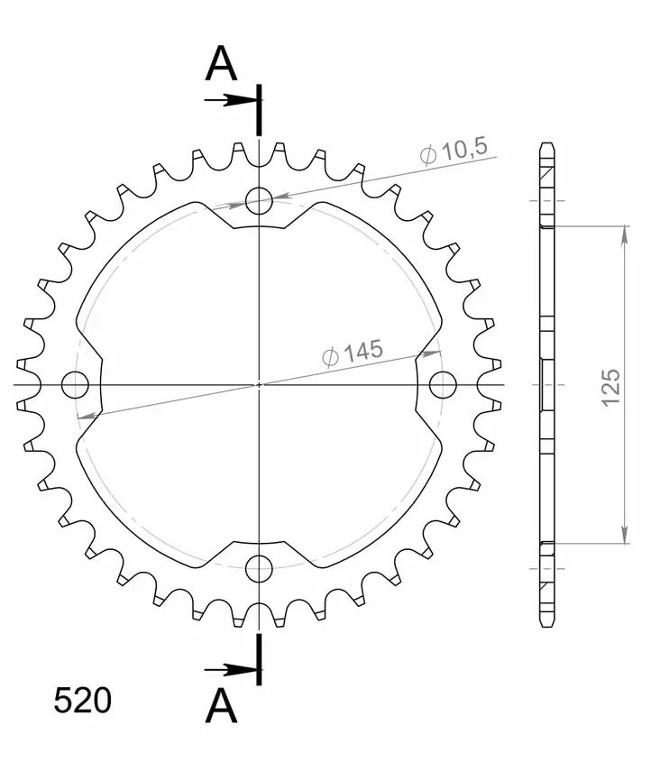Supersprox / JT Rear sprocket 1857.36 - MC Bakdrev - 27-2-1857-36 - 1