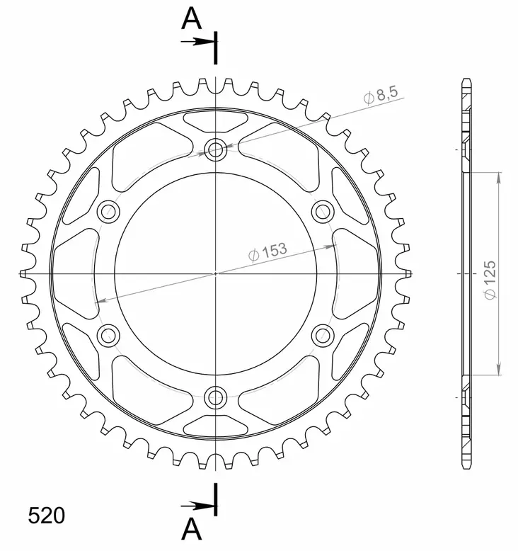 Supersprox / JT Rear sprocket 210.46 - Motocross bakdrev - 27-2-210-46 - 1