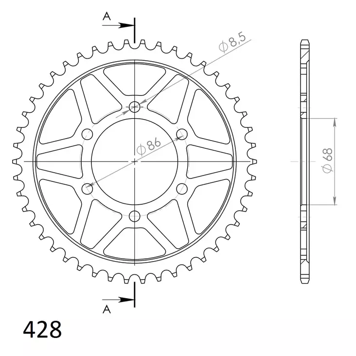Supersprox / JT Rear sprocket 468.36 - MC Bakdrev - 27-2-468-36 - 1