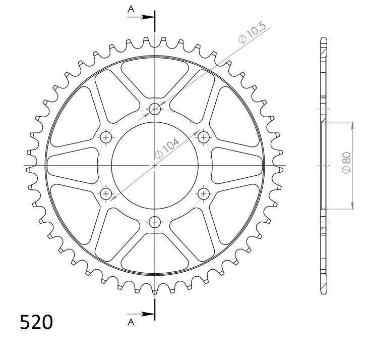 Supersprox / JT Rear sprocket 478.46 - MC Bakdrev - 27-2-478-46 - 1