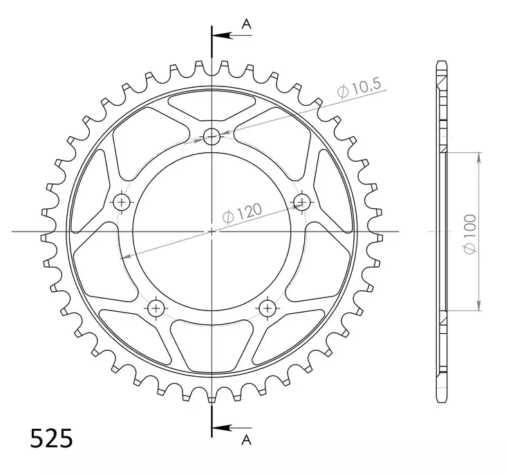 Supersprox / JT Rear sprocket 702.46 - MC Bakdrev - 27-2-702-46 - 1