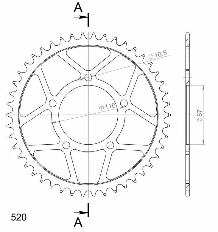 Supersprox / JT Rear sprocket 823,46 - MC Bakdrev - 27-2-823-46 - 1