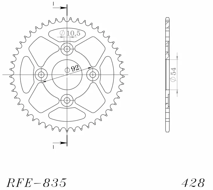 Supersprox / JT Rear sprocket 835.46 - MC Bakdrev - 27-2-835-46 - 1