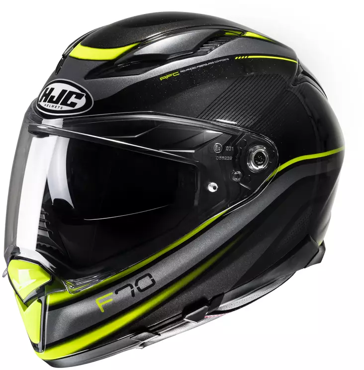 Motorcykelhjälm HJC F70 Diwen, svart/fluo gul MC3H - MC integralhjälmar - 630-23056 - 1