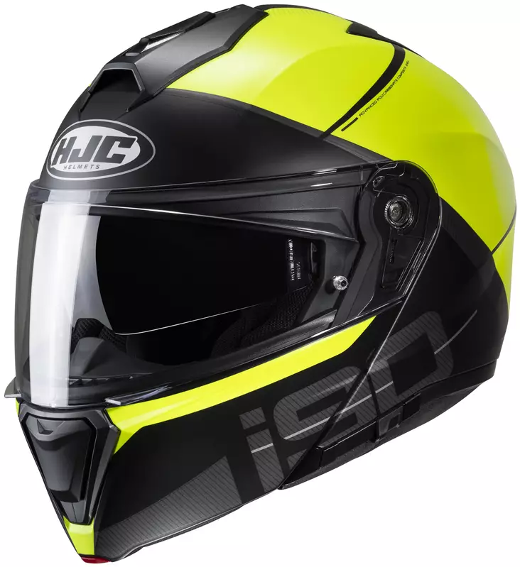 Motorcykelhjälm HJC i90 May, fluo gul/svart MC3HSF - MC öppningsbara och öppna hjälmar - 630-23136 - 1