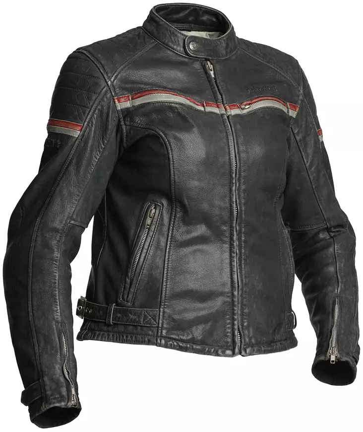 MC skinnjacka Halvarssons Eagle för damer, svart/röd - MC skinnjackor - 710-66553006-36 - 1