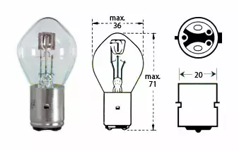 Glödlampa 12v 25/25w Ba 20d - MC Glödlampor - 12-71606 - 1