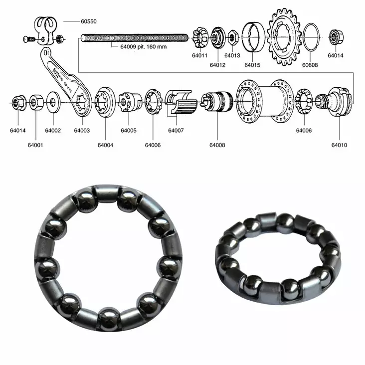 SHIMANO 1-V (CB-E110), kulring C - Baknav Shimano 1-v - 64006 - 1