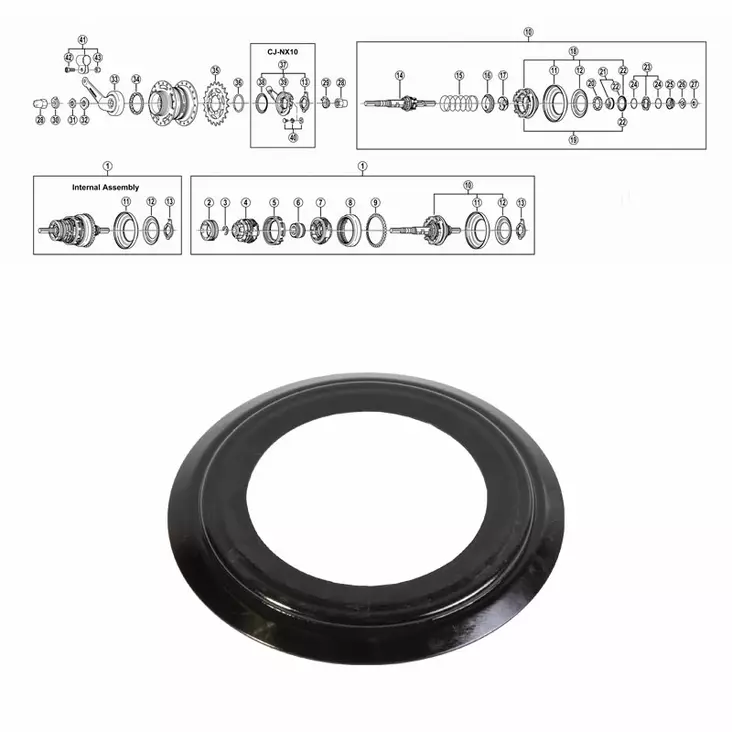 SHIMANO NEXUS 7-V (SG-7C25), dammskydd C höger - Baknav Shimano 7-v - 64206 - 1