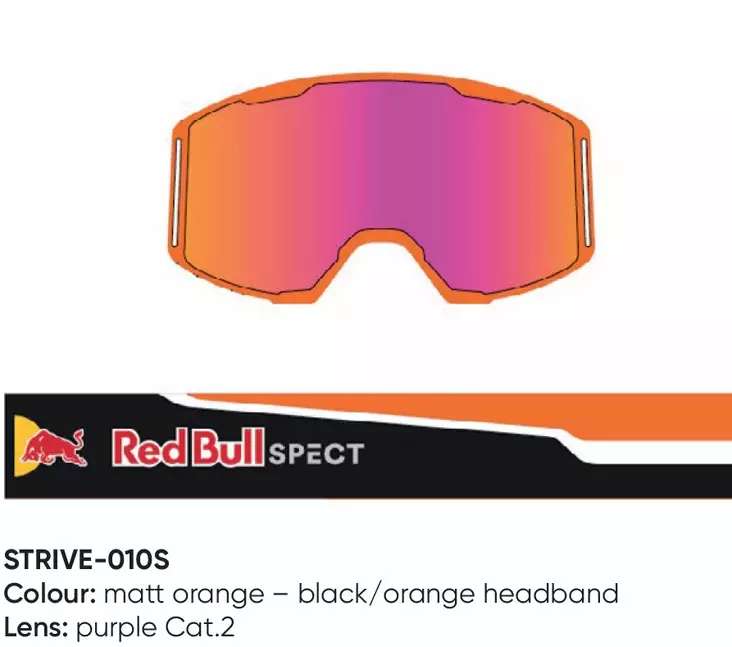 Spect Red Bull Strive MX Goggles Single lens Black/Orange purple - Glasögon linser - 674-220106 - 1