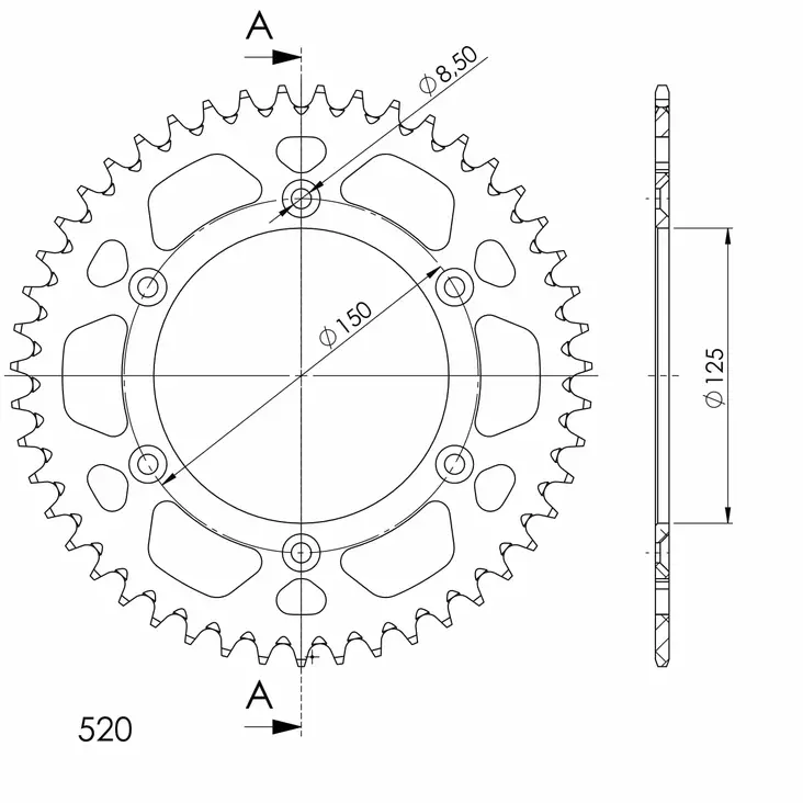 Supersprox Alu Rear sprocket KTM/Husqv./Husab. Orange 47 - MC Bakdrev - 27-3-990-47-6 - 2