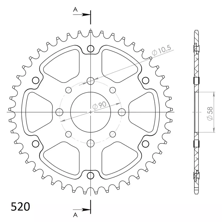 Supersprox Stealth Rear sprocket Orange - MC Bakdrev - 272-273-RST-45-6 - 1