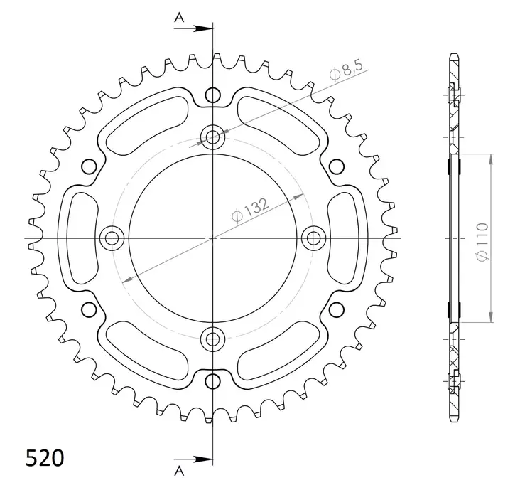 Supersprox Stealth Rear sprocket Orange - MC Bakdrev - 272-720-RST-46-6 - 1