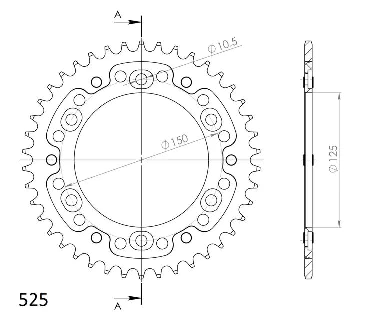 Supersprox Stealth Rear sprocket Orange - MC Bakdrev - 272-899-RST-42-6 - 0